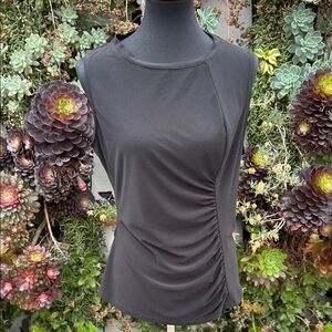 Anne Klein Black Ruched Tank Top